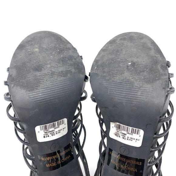 Windsor Leather Laced Up Strap Heels Sz 7 - Picture 7 of 7